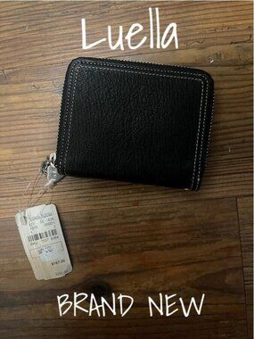 Luella England Black Leather Logo Wallet New with Tags Neiman Marcus